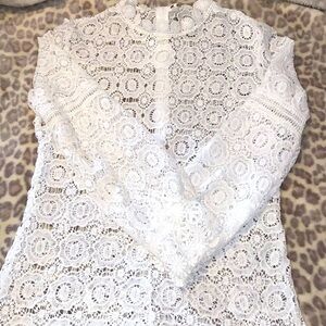 White Lace Top Shirt Romantic Sexy